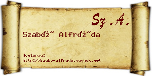 Szabó Alfréda névjegykártya